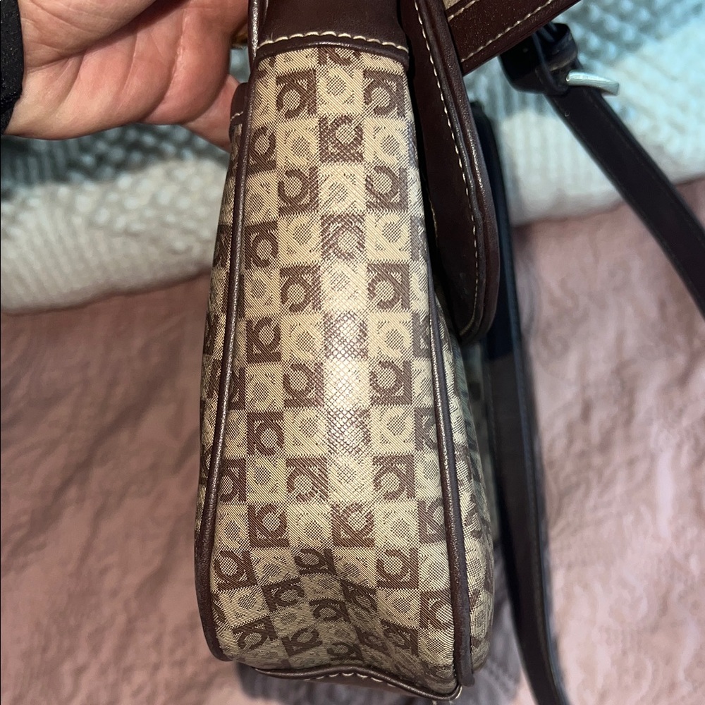 Brown Patterned Shoulder Bag - image 9